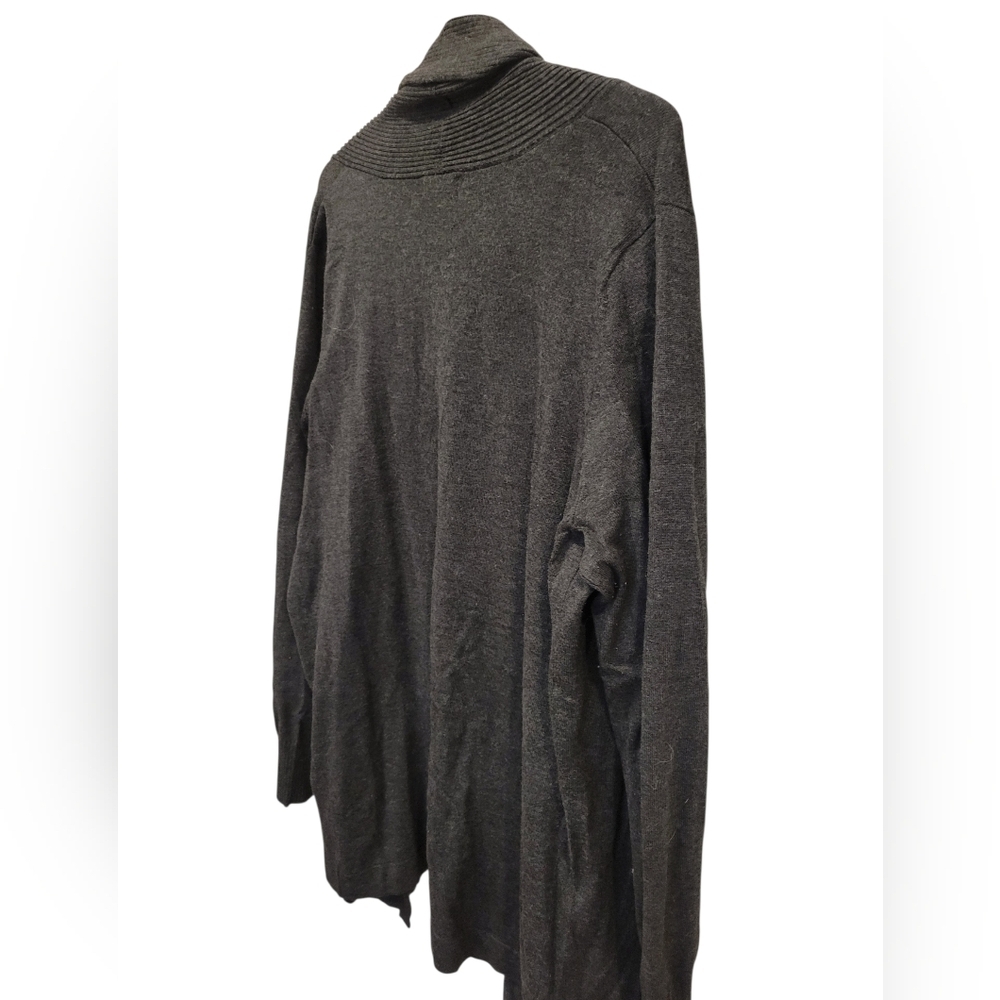 Dalia Open Front 3/4 Knit Casual Sweater Warm Light Soft Grey Large - Picture 2 of 7